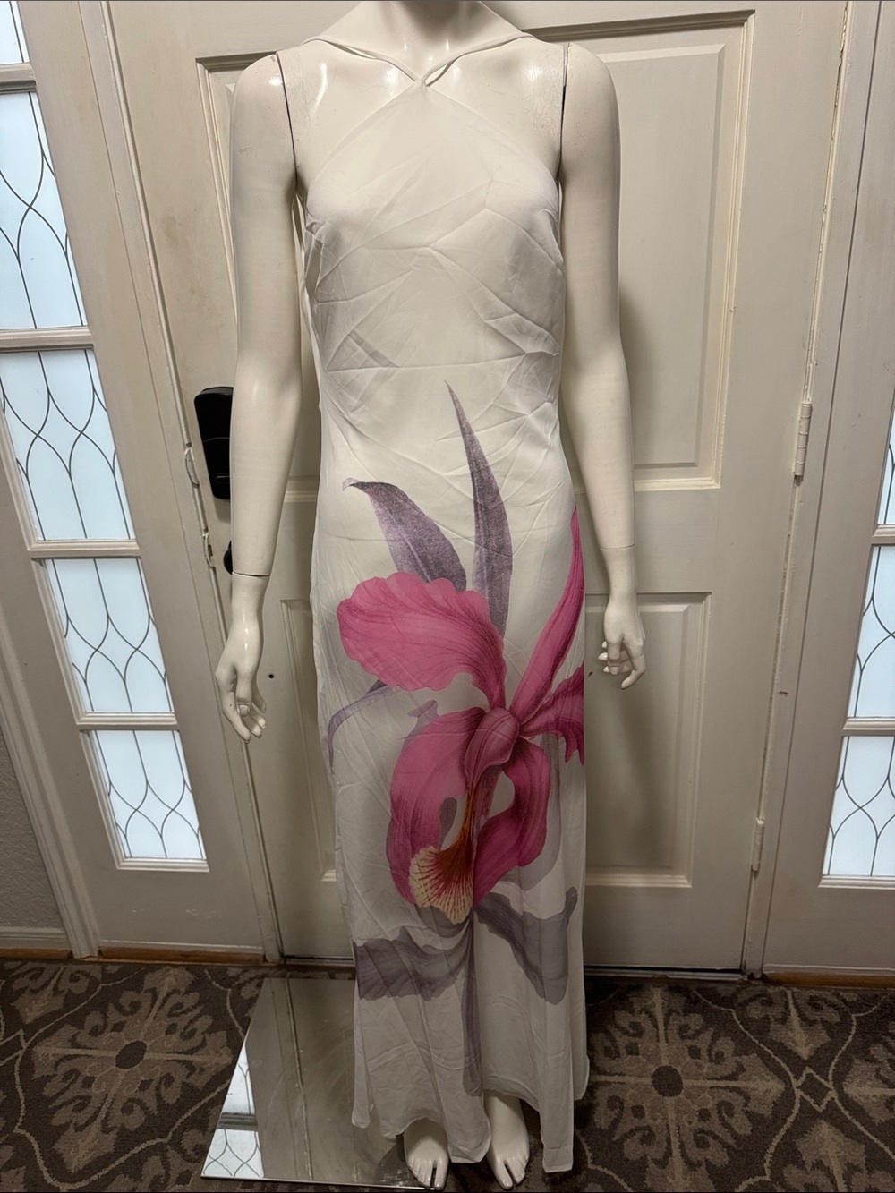 Peppermayo White Maxi Dress with Pink & Purple Floral Size 8. A1 - Picture 2 of 15